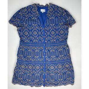 CARTOLINA Nantucket Royal Blue Eyelet Short Sleeve Shirt Elsa Dress Women’s XL